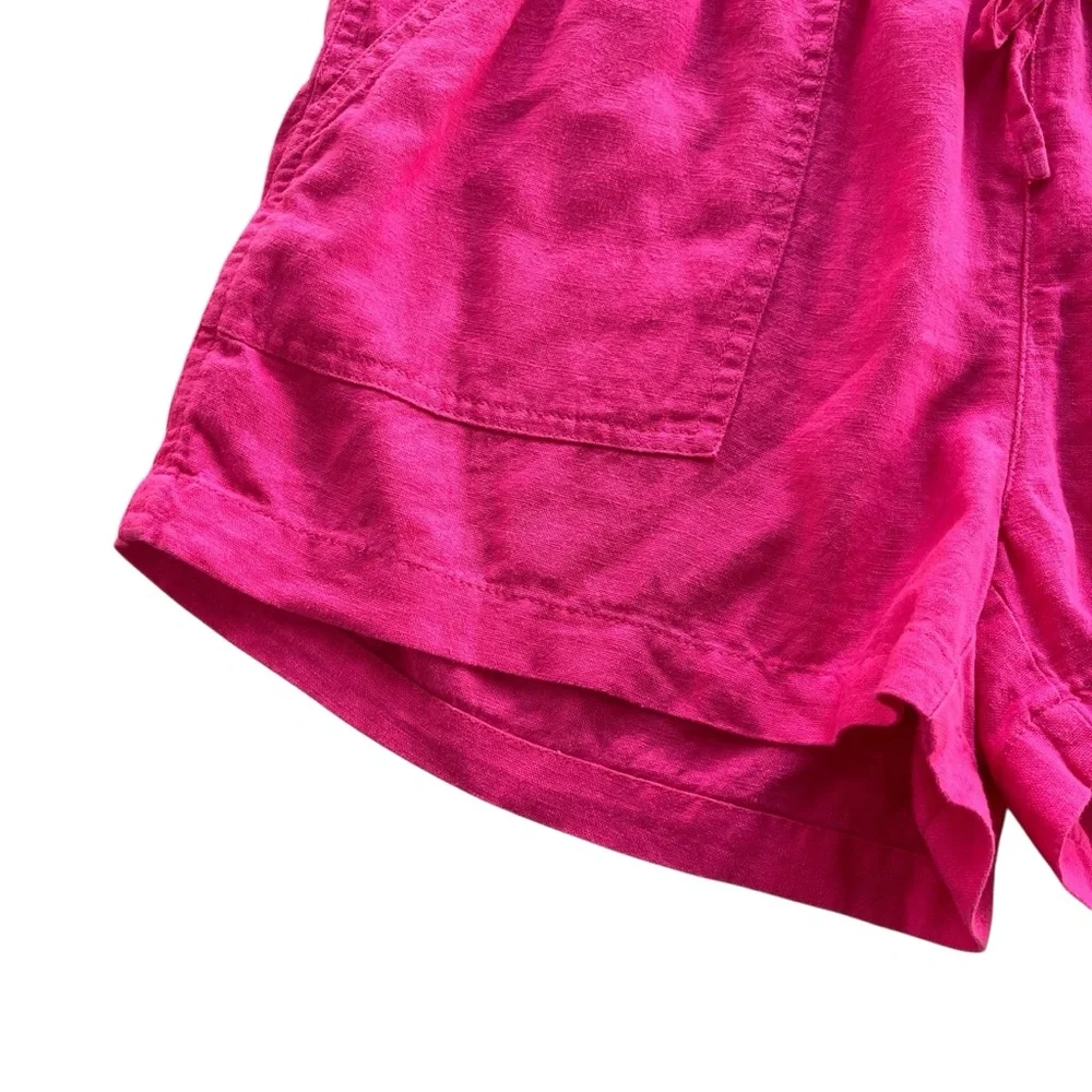 J.Crew Women’s Sm. Pink Linen Blend Drawstring Shorts Nautical Beach Girly AX922